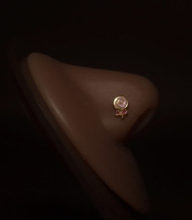 Pink Lollipop Nose Stud Ring Piercing Jewelry