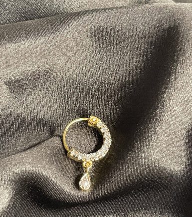 Eight Dangle Cubic Zirconia Hoop Nose Ring Piercing