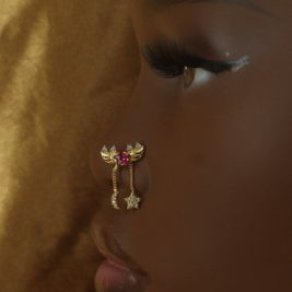 Sharpshooter Dangle Star Moon Nose Stud