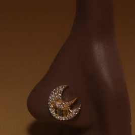 Soul Eater moon Cubic Zirconia Nose Stud