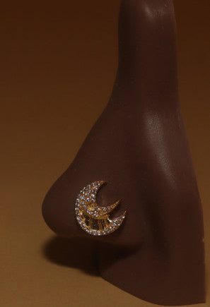 Soul Eater moon Cubic Zirconia Nose Stud