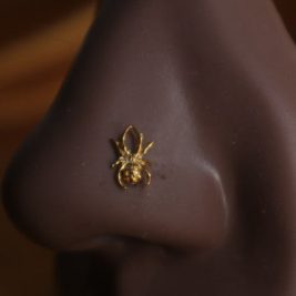 Spider Skull Nose Stud Ring Piercing
