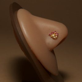 Annuh Pink Gem Flower Nose Stud