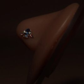 Blue Stitch Nose Stud Piercing Jewelry