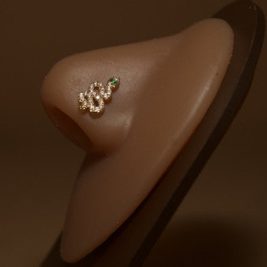 Gem Slime Snake Nose Stud Piercing Jewelry
