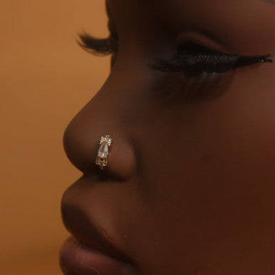 Queen oval gems Nose Hoop