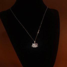 Cute Silver Color Kitty Shape Necklace Jewelry With Chain