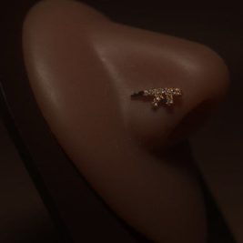 Ak CZ Gun Nose Stud Piercing Jewelry