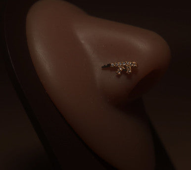 Ak CZ Gun Nose Stud Piercing Jewelry