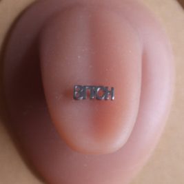 Silver Color Bitch Tongue Ring Body Piercing Jewelry