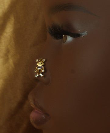 Robot Gem Nose Stud Piercing Jewelry
