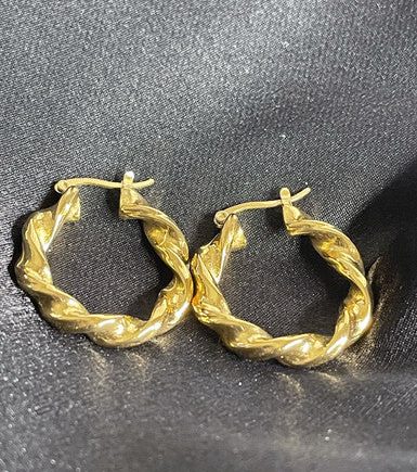Pair Zeena Gold Color Hoop Earrings Jewelry For All Day Wear
