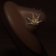 Mary J Leaf Gem Nose Clip-On