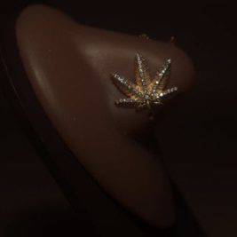 Mary J Leaf Gem Nose Clip-On