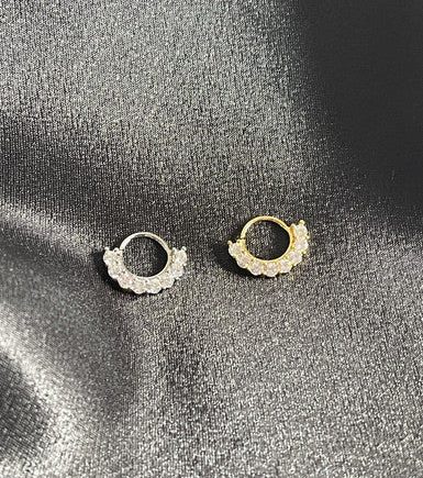 Gems Gold Silver Clicker Septum Ring