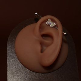 Steel 14G Bow Industrial Barbell  Jewelry For Ears