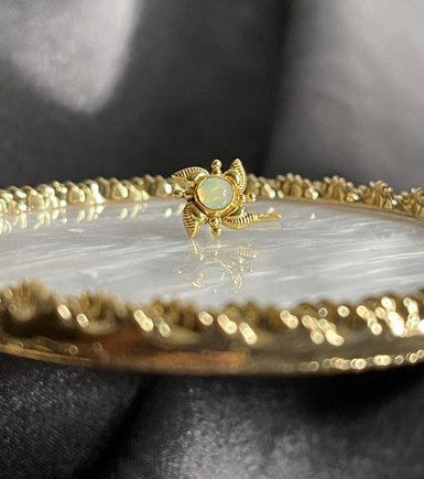 Natural Opal Gemstone Nose Stud Ring Piercing