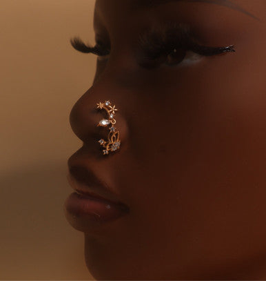 Clementine  Gemstone Nose Stud Piercing Jewelry