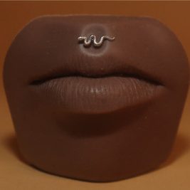 Steel Snake Labret Lip Ring Stud Piercing