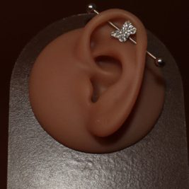 Steel Bow  Industrial Barbell Earring Cartilage