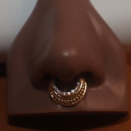 Cubic Zirconia Amias Septum Clicker Nose Piercing Jewelry