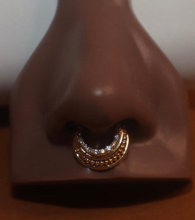 Cubic Zirconia Amias Septum Clicker Nose Piercing Jewelry