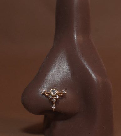 Success Mini Heart  Cubic Zircon Nose Stud