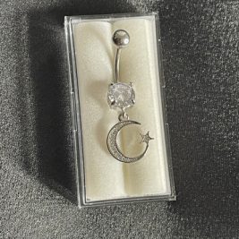 Dangling Half Moon Star Navel Belly Button  Jewelry