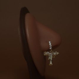 Dangle Uzi Gun Nose Hoop Ring Piercing