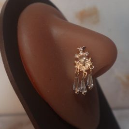Dangle Chandelier CZ Gems Nose Stud Piercing