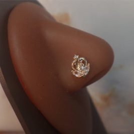 Aubrielle Gold Gem Nose Stud