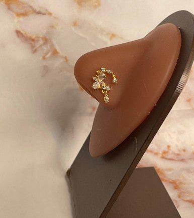 Chicago Floral Gem Nose Stud Piercing
