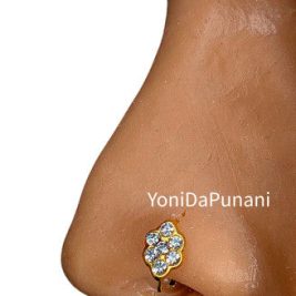 Temple CZ Gems Nose Hoop Piercing Jewelry