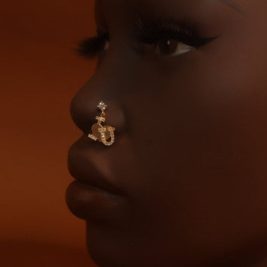 Heart Love U Gem Nose Stud Piercing Jewelry