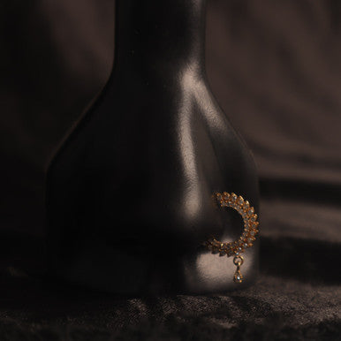 Cute Double Row line Gem Nose Hoop  Piercing