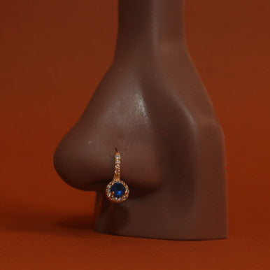 Forever Blue Gem Nose Hoop Stud Ring Piercing