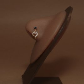Kastralia Dangle Heart Nose Stud Ring Piercing