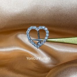 Ruby Heart Design Navel Belly Button Ring