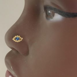 Beaded Evil Eye Nose Stud piercing S Screw