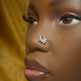 Big D Letter Nose Stud Ring Piercing