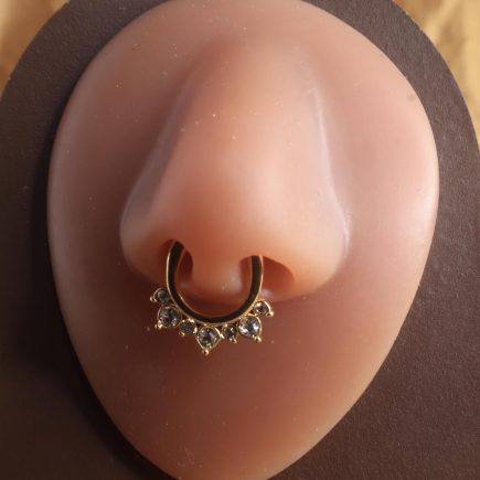 Big Gems Spike Septum Clicker Nose Hoop Jewelry