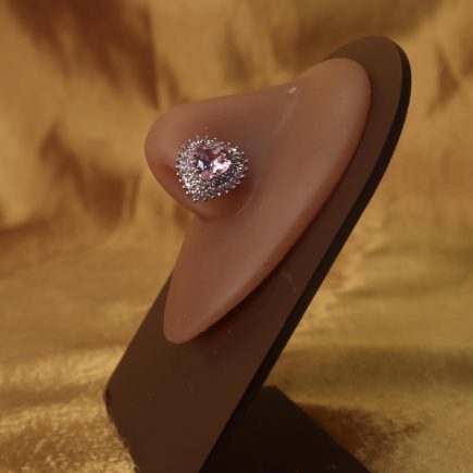Big Pink Heart Design Nose Piercing