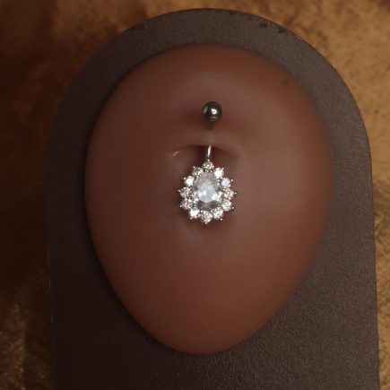 Big Silver Shiny Navel Belly Ring Piercing