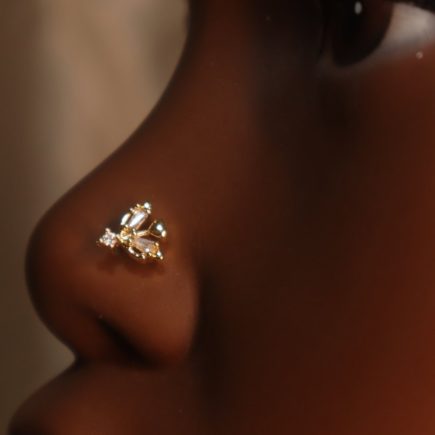 Bow Arrow Heart Cute Nose Stud