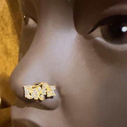 Brat Word Halo Detail Nose Stud Jewelry