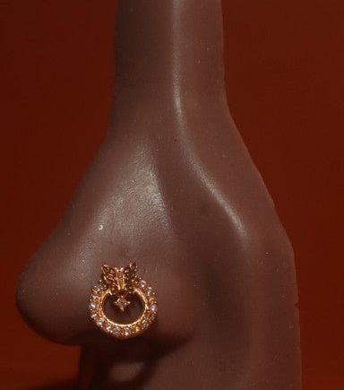 Butterfly Cubic Zirconia Nose Stud Piercing