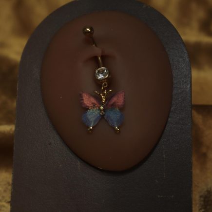 Butterfly Pink and Blue Belly Button Ring