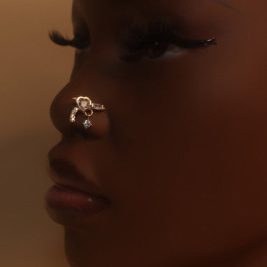 Bonnie & Clyde Heart Gem Nose Stud Piercing