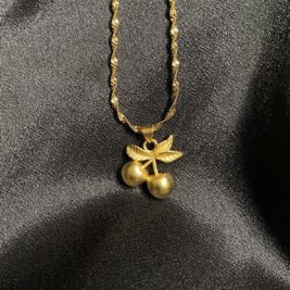 Gold Color Cherry Drop Necklace Pendant Jewelry For All Events