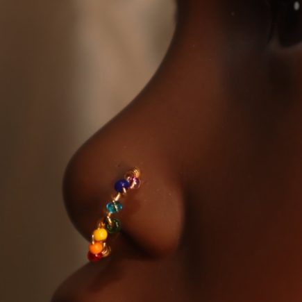 Charka Color Beads Nose Hoop Ring Jewelry